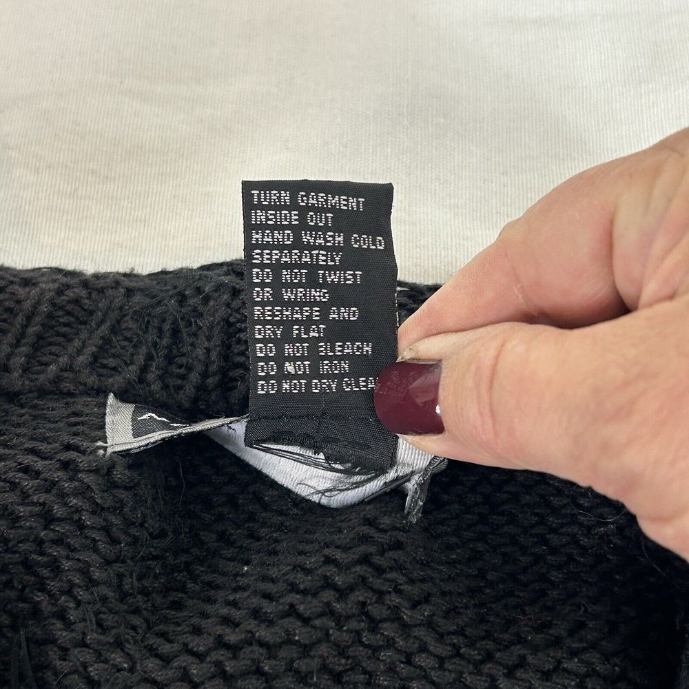 Vintage New York‎ News 1980s Boxy Beaded Black Cardigan Sweater Medium - Picture 10 of 11